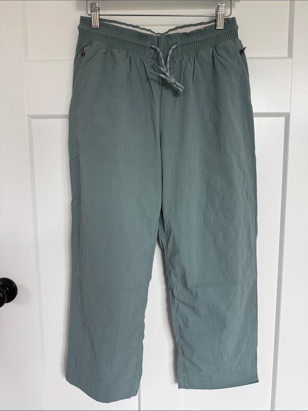 Athleta Lightweight Stretch Ripstop Drawstring Ankle Pants - Slate Green